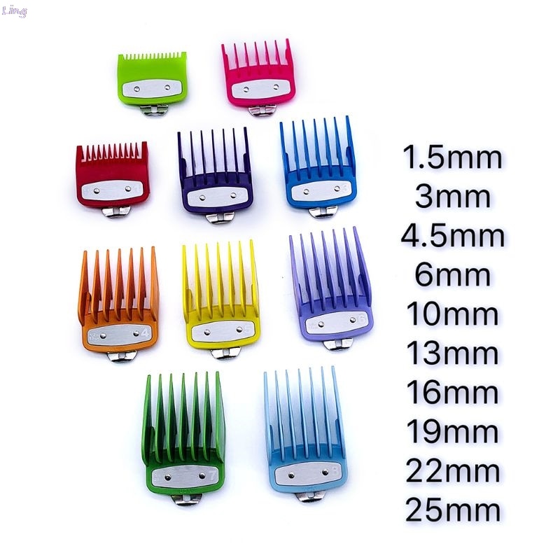 Colorful Guide Comb Multiple Sizes Metal Limited Combs Hair Clipper Cutting Tool 