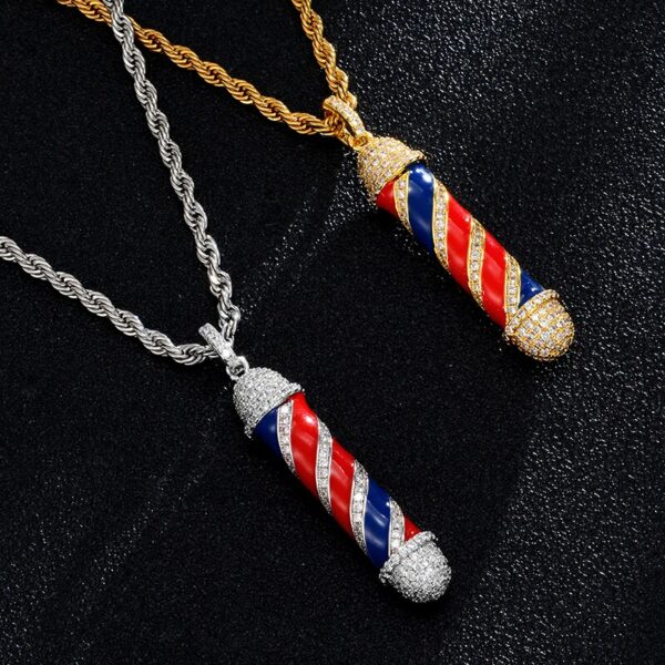 Barber Pole Bling Necklace