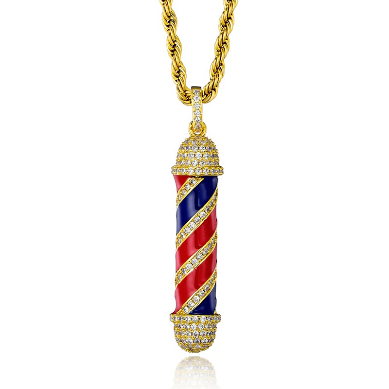 Icy Barber Pole Necklace