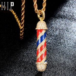 Barber Pole Bling Necklace
