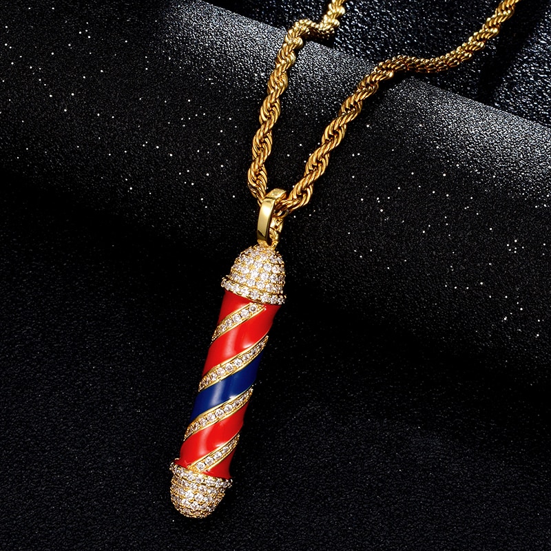 Icy Barber Pole Necklace