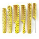 6pc Stylish Yellow Barber Comb Set