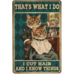 Funny Cat Barber Sign
