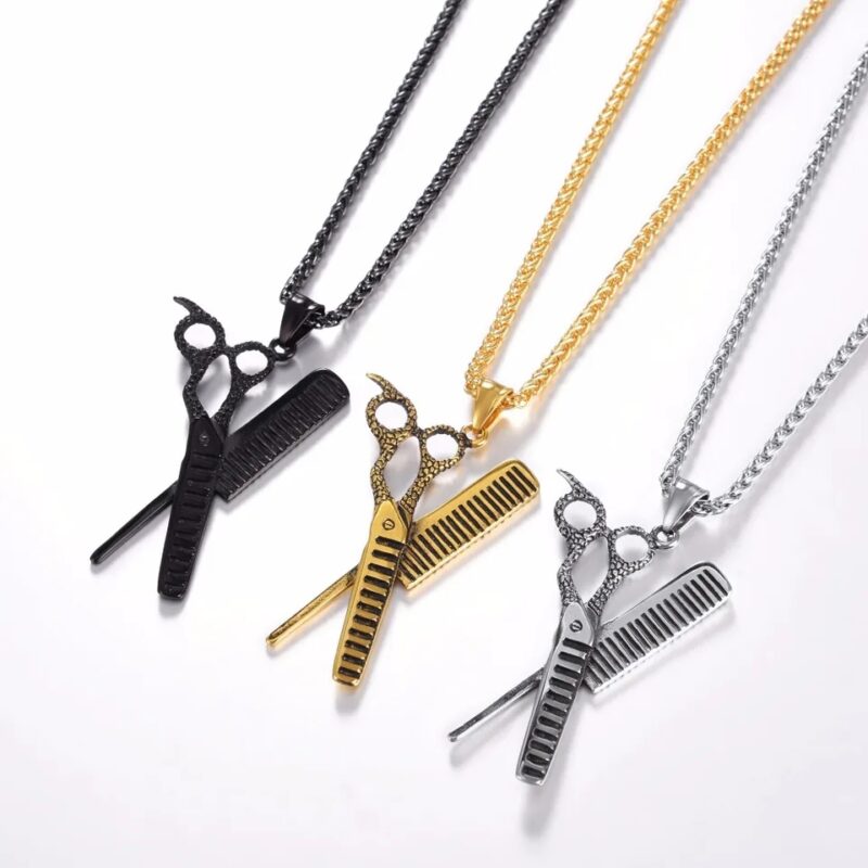 Barber Shears & Comb Necklace