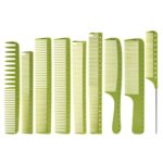 Light Olive Green Hair Combs 9pc Set