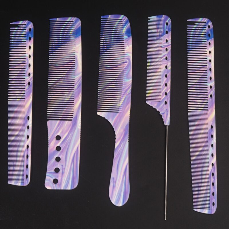 5pc Purple Swirls Hair Comb Set
