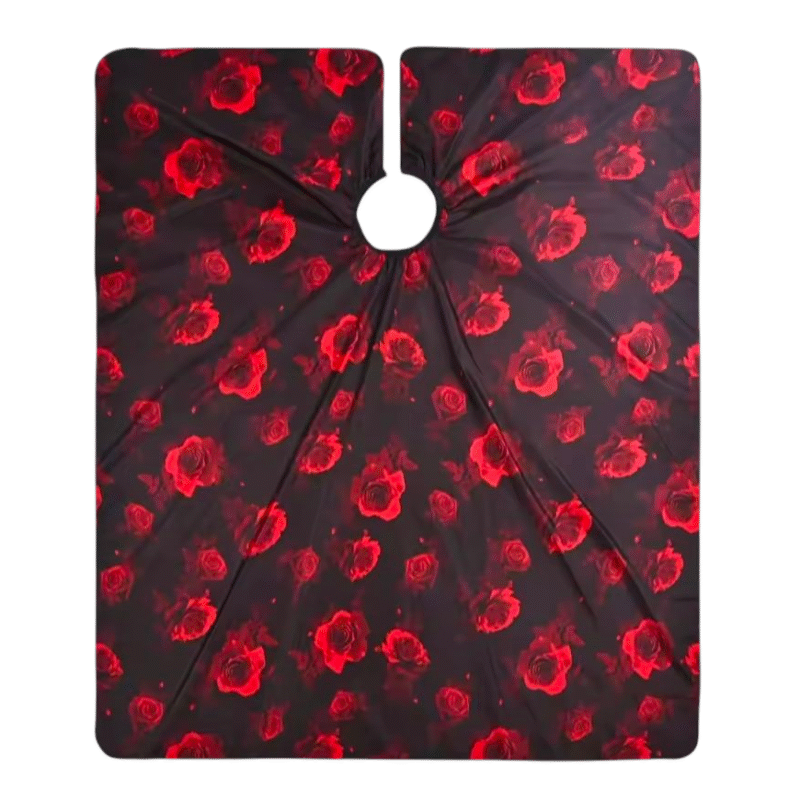 Red Floral Barber Cape