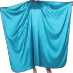 Turquoise Silk Barber Cape