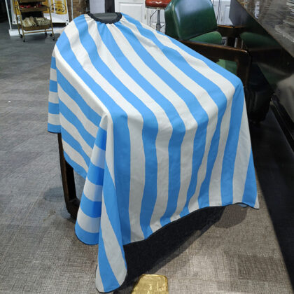 Sky Blue Striped Barber Cape