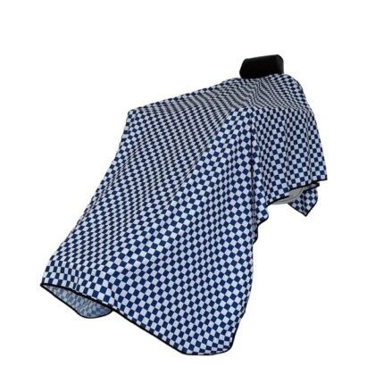 Blue Checker Barber Cape