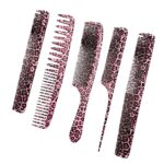 Pink Leopard 5pc Comb Set